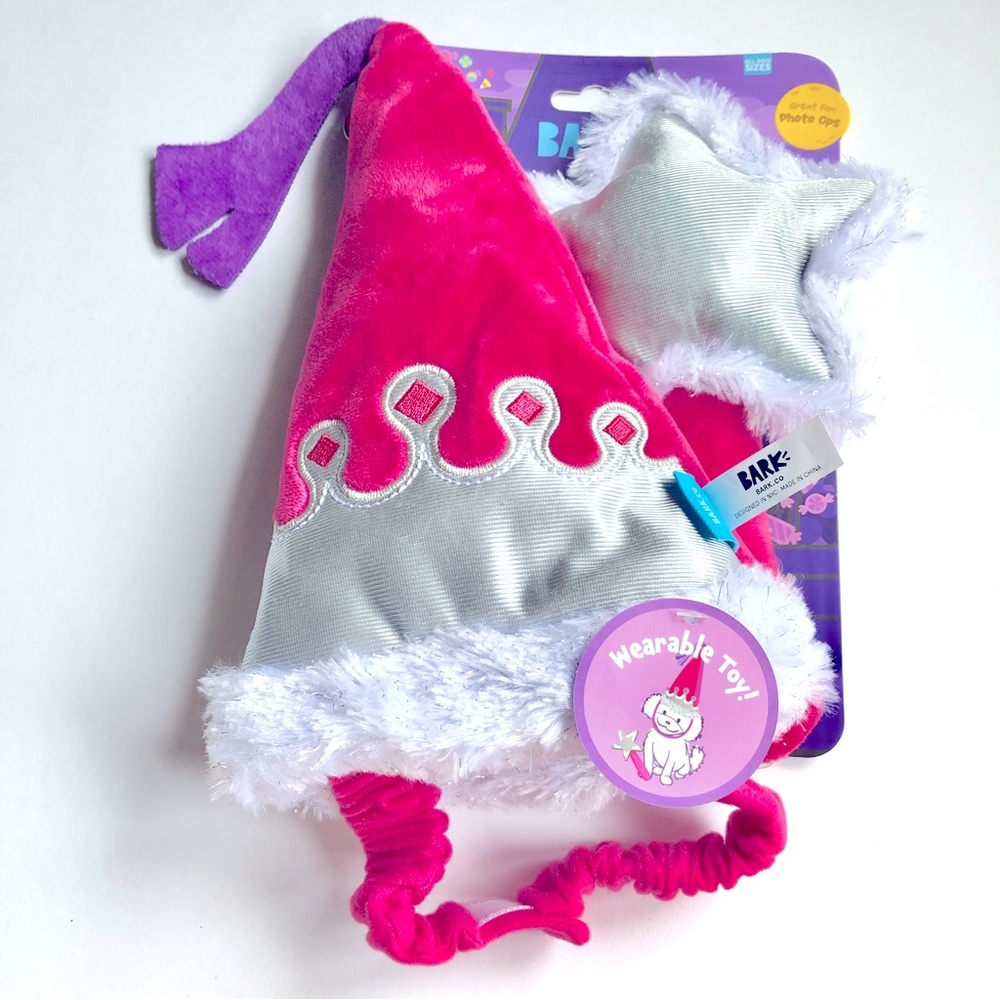 NEW BARK Wearable Dog Toy Costume Hairy Princess, Crinkle Squeaky, All Dog Sizes
